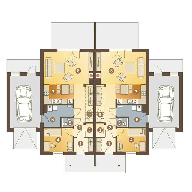 Rzut parteru POW. 87,7 m²