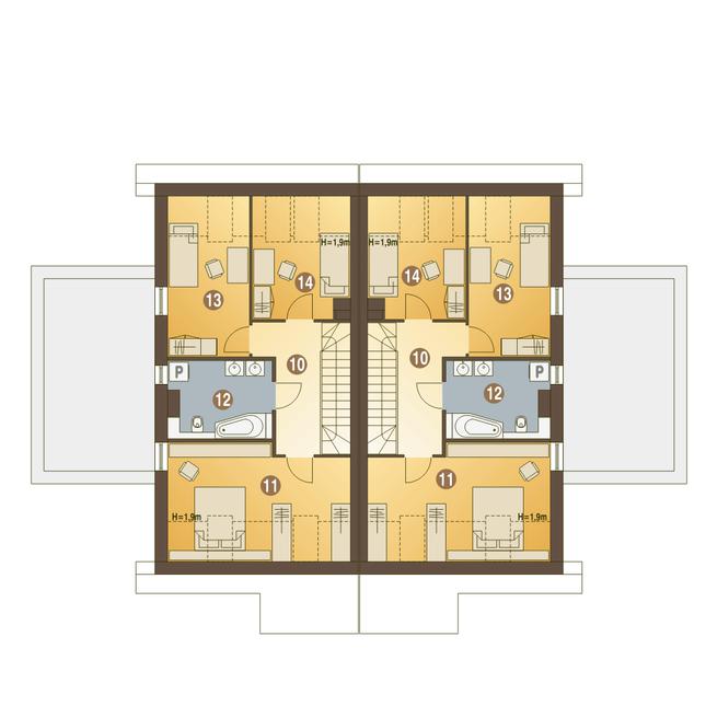 Rzut poddasza POW. 59,0 m²