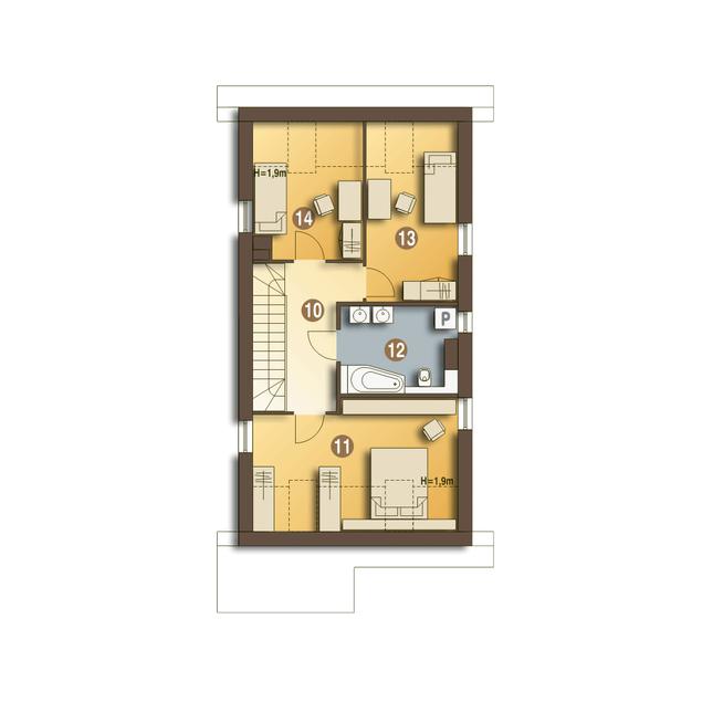 Rzut poddasza POW. 59,1 m²