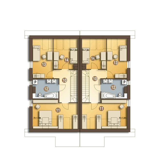 Rzut poddasza POW. 59,0 m²