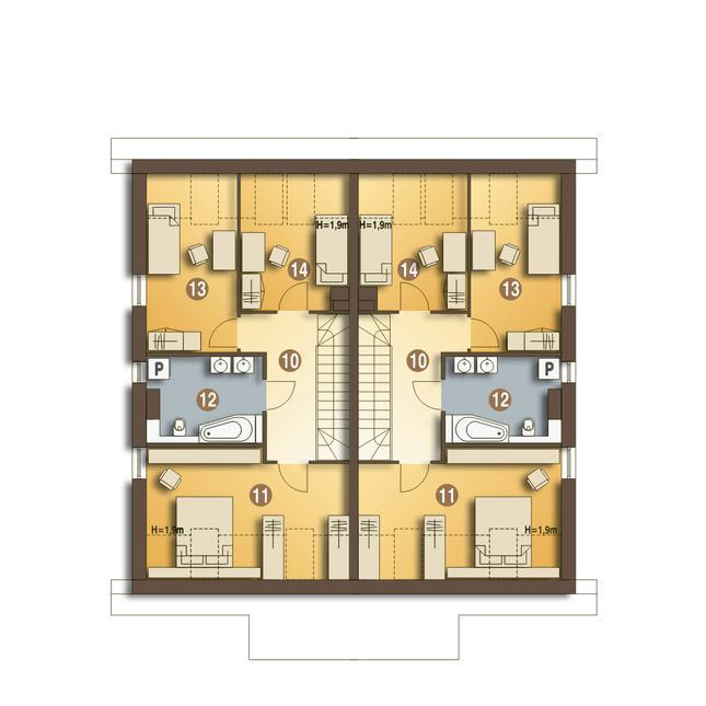 Rzut poddasza POW. 59,1 m²