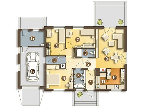 Rzut parteru POW. 119,2 m²