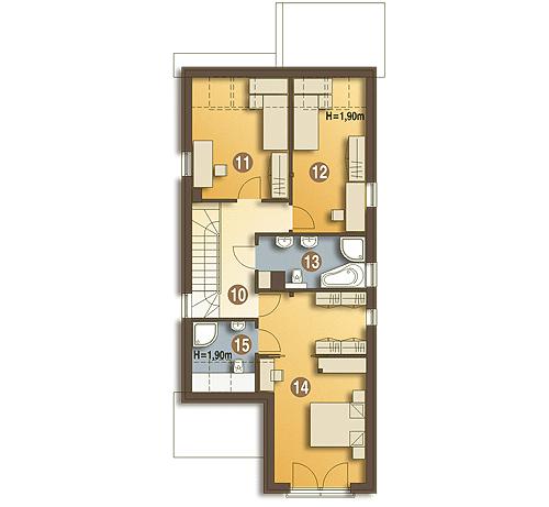 Rzut poddasza POW. 74,7 m²