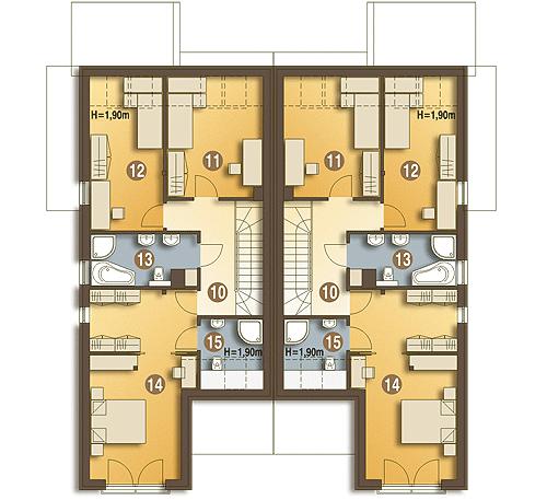 Rzut poddasza POW. 75,3 m²