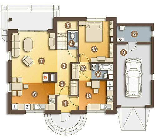 Rzut parteru lustro POW. 101,6 m²