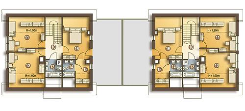 Rzut poddasza POW. 75,6 m²
