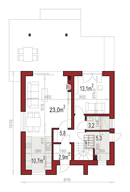 Rzut parteru POW. 0,0 m²