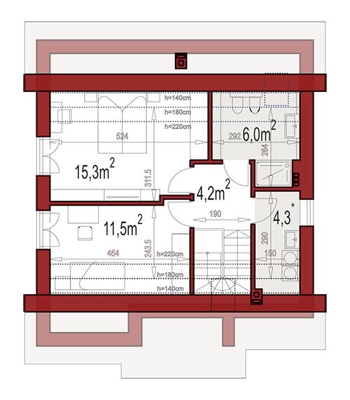 Rzut poddasza POW. 0,0 m²