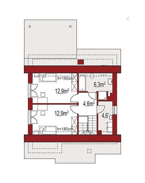 Rzut poddasza POW. 0,0 m²