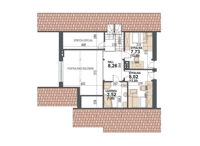 Rzut poddasza POW. 45,4 m²