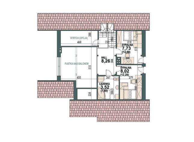 Rzut poddasza POW. 40,9 m²