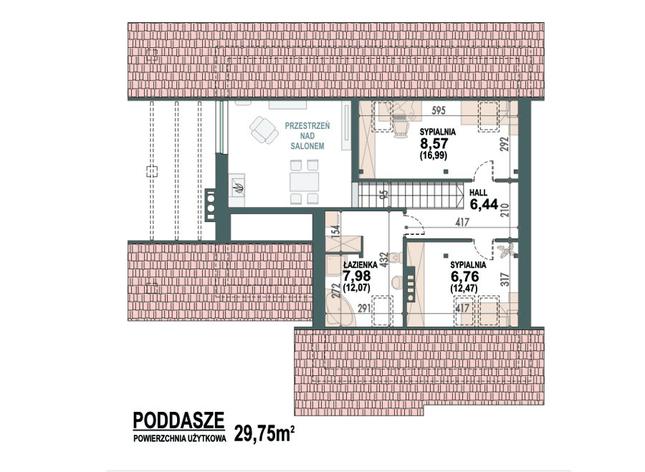 Rzut poddasza POW. 48,0 m²