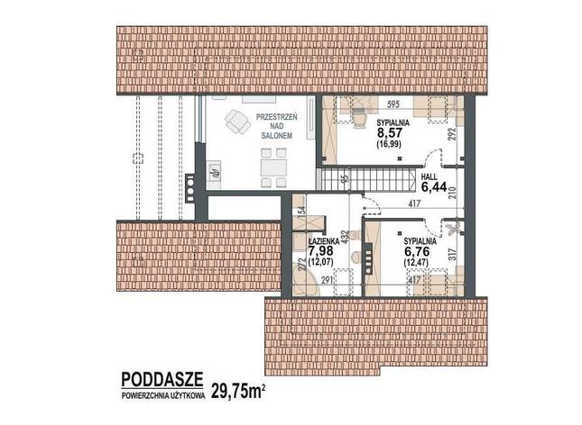 Rzut poddasza POW. 48,0 m²