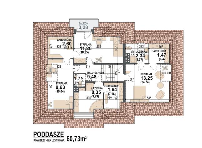 Rzut poddasza POW. 111,2 m²