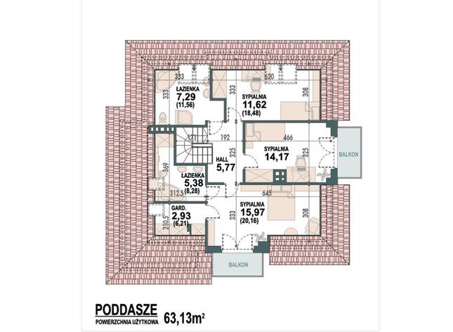 Rzut poddasza POW. 84,6 m²
