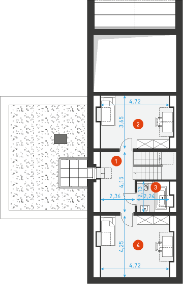 Rzut poddasza POW. 52,8 m²