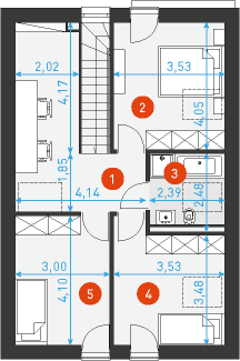 Rzut poddasza POW. 59,8 m²