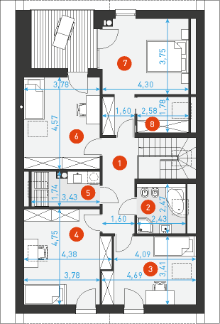 Rzut poddasza POW. 0,0 m²