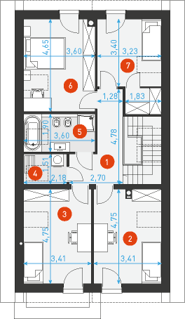 Rzut poddasza POW. 79,2 m²