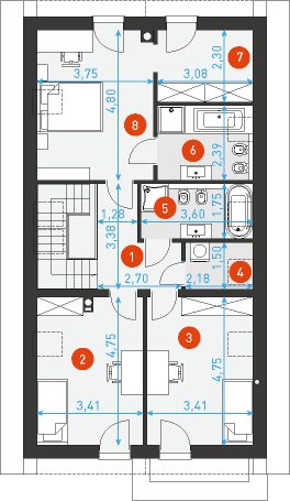Rzut poddasza lustro POW. 79,2 m²