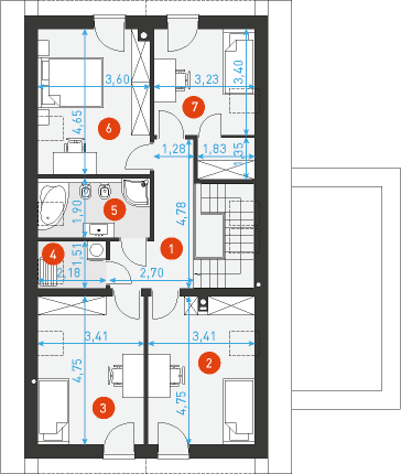 Rzut poddasza POW. 79,2 m²