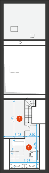 Rzut poddasza POW. 38,1 m²