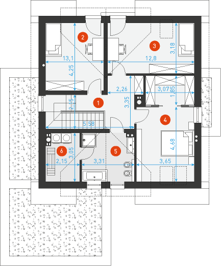 Rzut poddasza POW. 0,0 m²