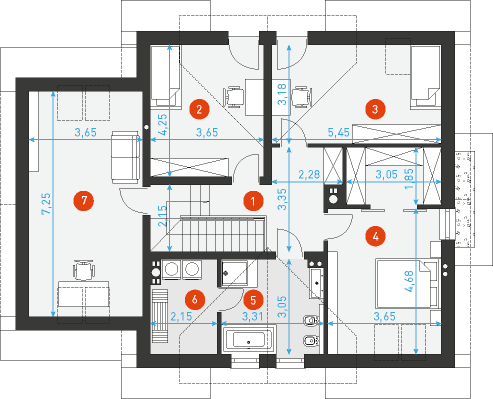 Rzut poddasza POW. 0,0 m²