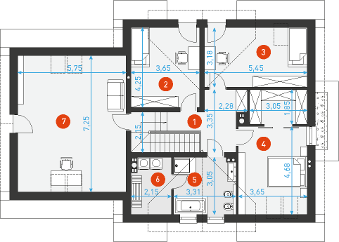 Rzut poddasza POW. 0,0 m²
