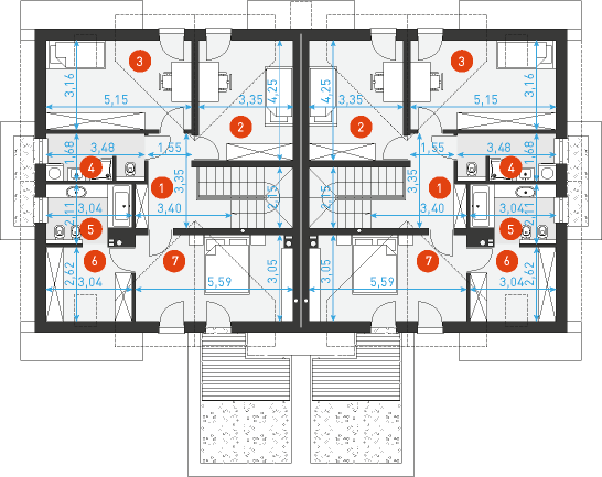 Rzut poddasza POW. 73,4 m²