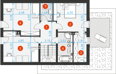 Rzut poddasza POW. 82,9 m²