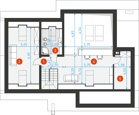 Rzut poddasza POW. 0,0 m²