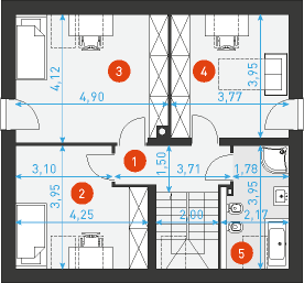 Rzut poddasza POW. 62,2 m²