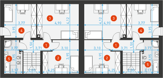 Rzut poddasza POW. 61,2 m²