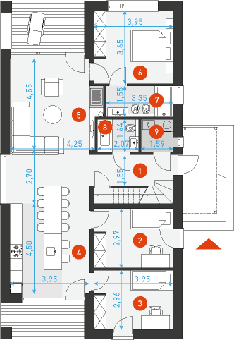 Rzut parteru POW. 99,8 m²