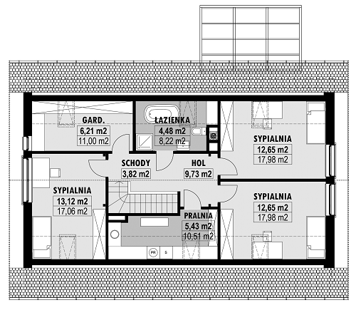 Rzut poddasza POW. 96,3 m²