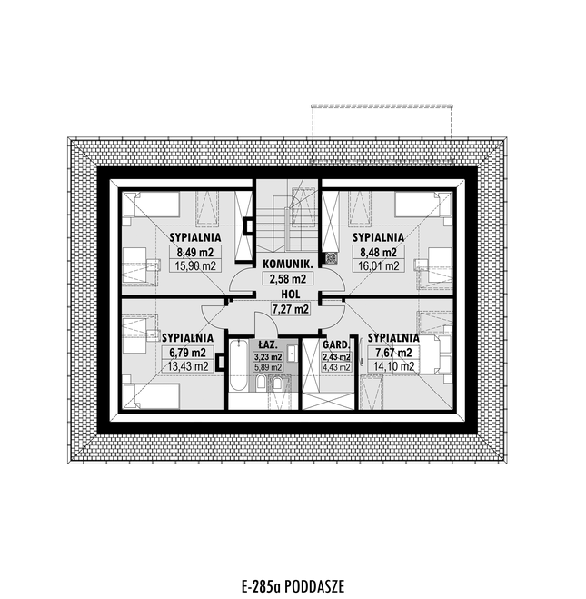 Rzut poddasza POW. 79,6 m²
