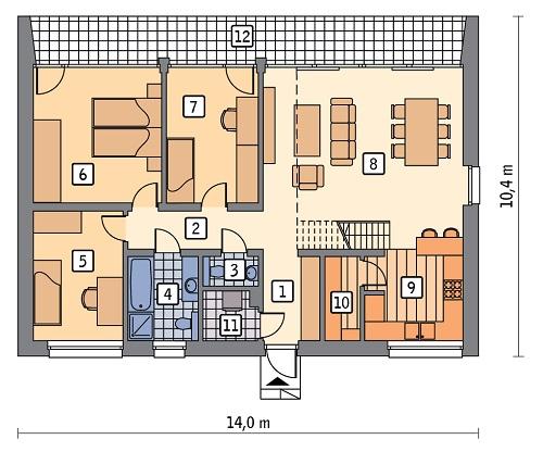 Rzut parteru POW. 99,1 m²