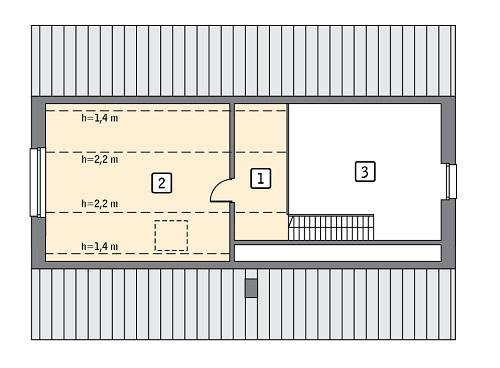 Rzut poddasza POW. 58,8 m²