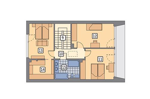 Rzut poddasza lustro POW. 66,8 m²