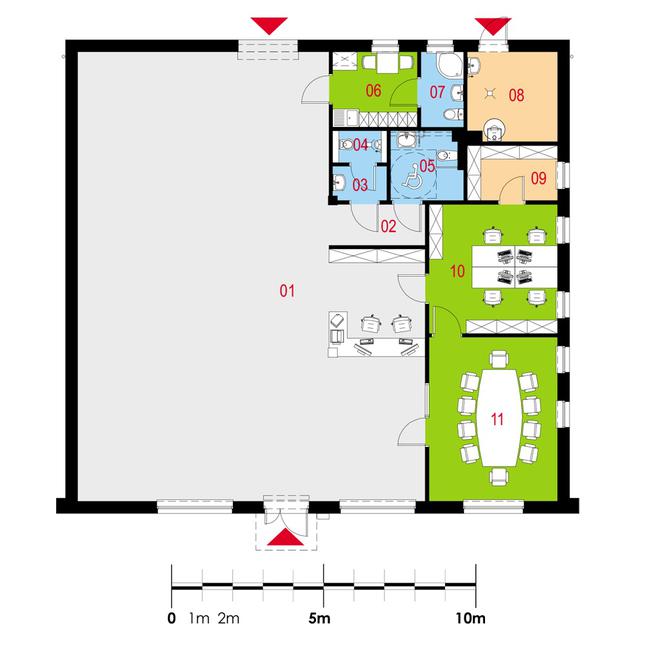 Rzut parteru POW. 220,8 m²