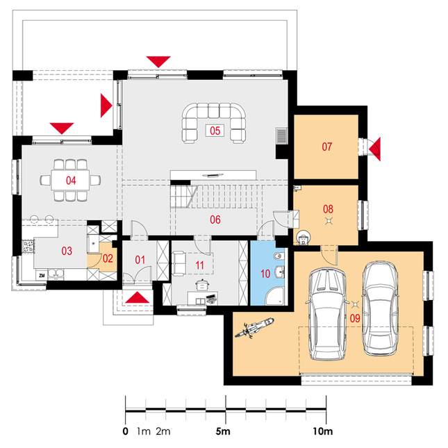 Rzut parteru POW. 183,4 m²