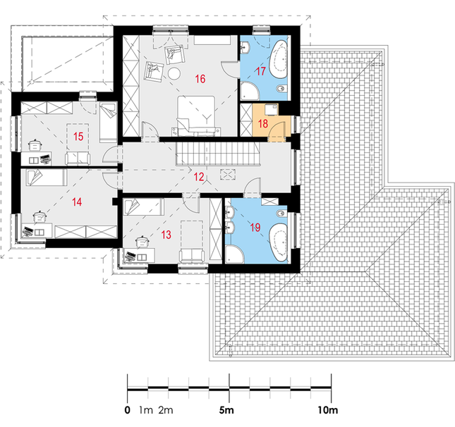 Rzut piętra POW. 111,1 m²