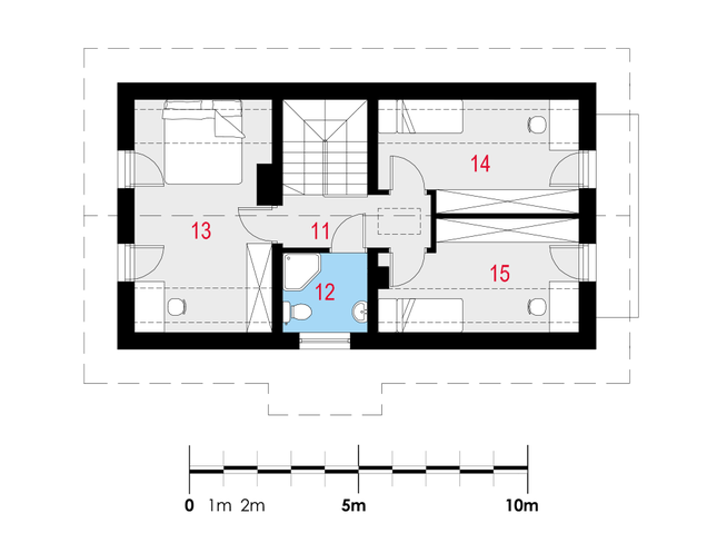 Rzut poddasza POW. 50,4 m²
