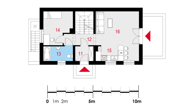 Rzut parteru POW. 51,3 m²