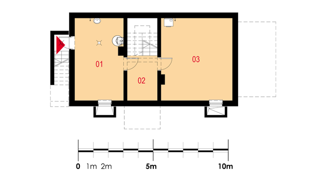 Rzut piwnicy POW. 50,8 m²