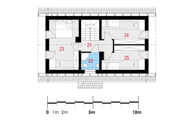 Rzut poddasza POW. 50,4 m²
