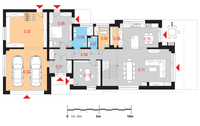 Rzut parteru POW. 230,7 m²