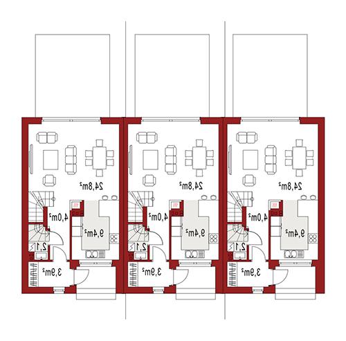 Rzut parteru lustro POW. 0,0 m²