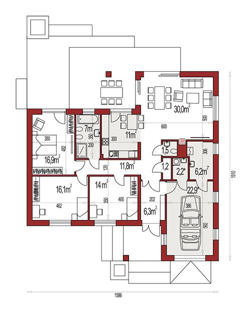 Rzut parteru POW. 0,0 m²